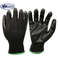 NMSAFETY Black Smooth Nitrile Dipped Nylon Palm Work Glove -NY1350-BLK